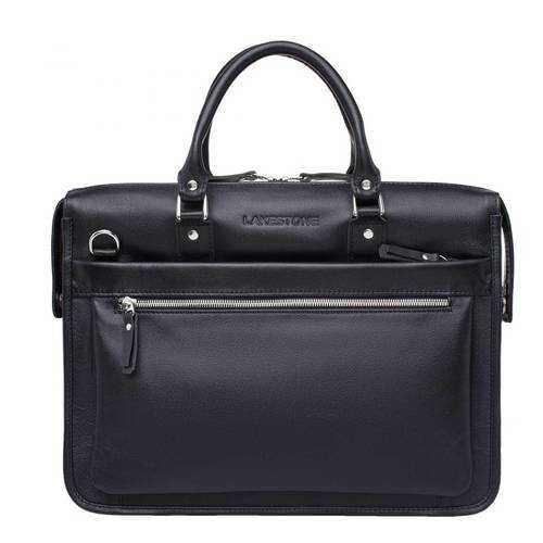 Сумка мужская кожаная Lakestone Halston 923124/BL серебристая в 5 Карманов