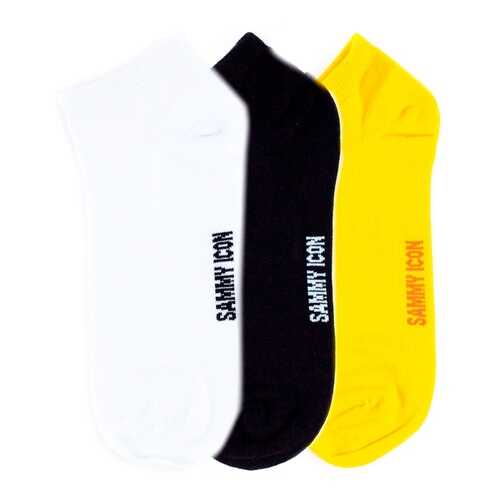 Комплект однотонных носков Sammy Icon Ankle Solid - 3 Pair Set - Yellow/White/Black в 5 Карманов