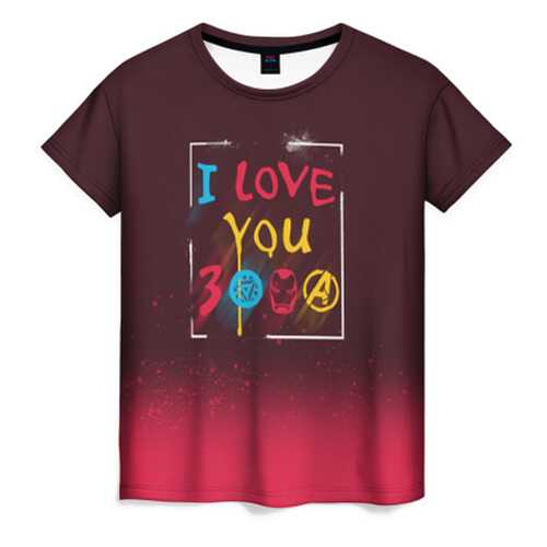 Футболка женская ВсеМайки I love you 3000 красная 4XL в 5 Карманов